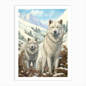 Wolf Pack Scenery 7 Art Print