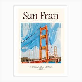 San Francisco, The Golden Gate Bridge, Poster Design Art Print