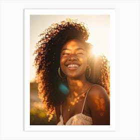 Afro-American Woman Smiling 1 Art Print