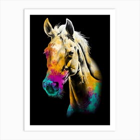 Horse Wild Tribal Illustration Art 07 Art Print