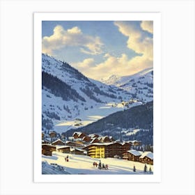 Laax, Switzerland Ski Resort Vintage Landscape 2 Skiing Poster Art Print