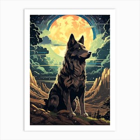 Wolf In The Moonlight Art Print