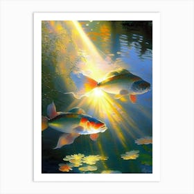 Bekko Koi 1, Fish Monet Style Classic Painting Art Print