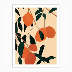 Oranges On A Branch Art Print