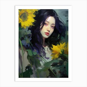 Sunflower Girl 10 Art Print