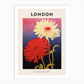 London United Kingdom Botanical Flower Market Poster Art Print