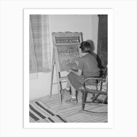 Spanish American Girl Who Is Learning English With The Aid Of Board Instruction, Chamisal, New Mexico By Russell Lee Art Print