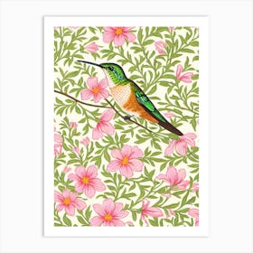 Hummingbird William Morris Style Bird Art Print