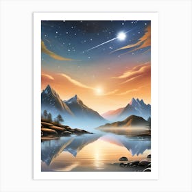 Starry Night In The Mountains Art Print