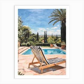 Sun Lounger By The Pool In Nicosia Cyprus Art Print