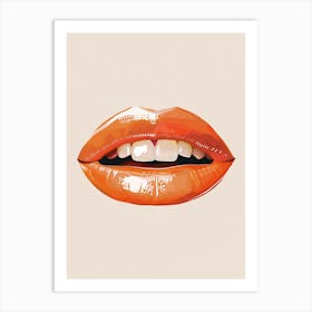 Orange Lips Art Print