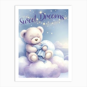 Dreamy Teddy 2 For Nursery  Art Print