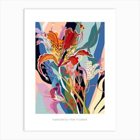 Colourful Flower Illustration Poster Kangaroo Paw Flower 4 Art Print
