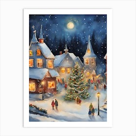 Christmas Village 1 Art Print