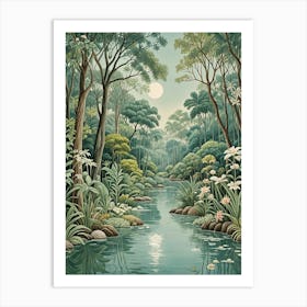 Tropical Jungle River Art Print