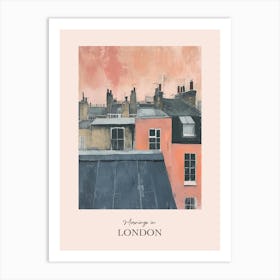 Mornings In London Rooftops Morning Skyline 3 Art Print