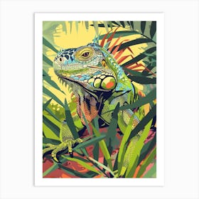 Green Iguana Modern Illustration 3 Art Print