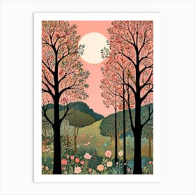 William Morris Trees At Sunset Art Print