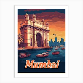 Aihrgdesign A Vintage Travel Poster Of Mumbai Art Print