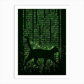 Cat In The Matrix Art Print