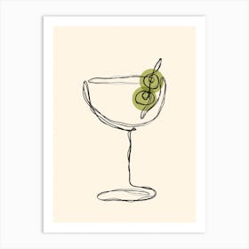 Dirty Martini Cocktail Drink Art Print