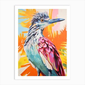 Colourful Bird Painting Roadrunner 4 Art Print