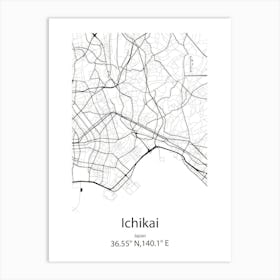 Ichikai,Japan Minimalist Map Poster