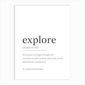 Explore Definition Poster - Dictionary Art Print