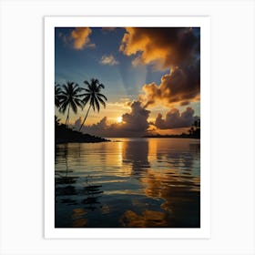 Sunset In The Pacific Ocean Art Print