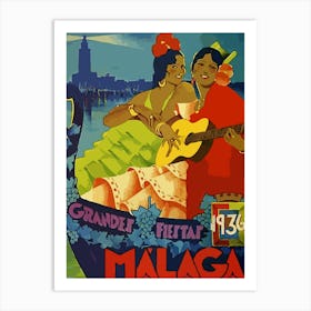 Ladies From Malaga, Spain Art Print