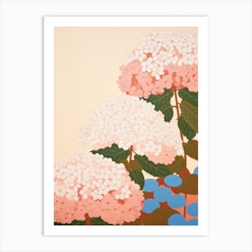 Hydrangeas Flower Big Bold Illustration 4 Art Print