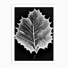 Sycamore Leaf Linocut 3 Art Print