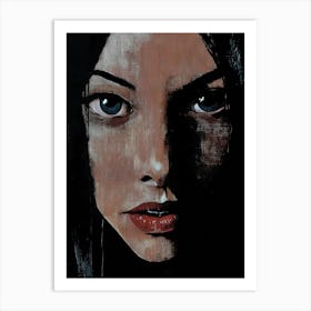 Dark Gothic Girl With Blue Eyes Art Print