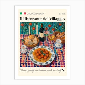 Il Ristorante Del Villaggio Trattoria Italian Poster Food Kitchen Art Print