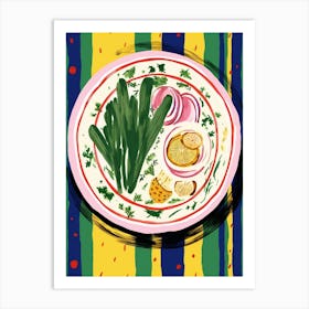 A Plate Of Carrots, Top View Food Illustration 4 Art Print