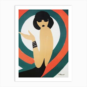 Woman In A Dress, Retro Vintage Fashion, Woman Portrait Art Print