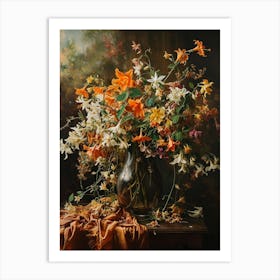 Baroque Floral Still Life Columbine 1 Art Print