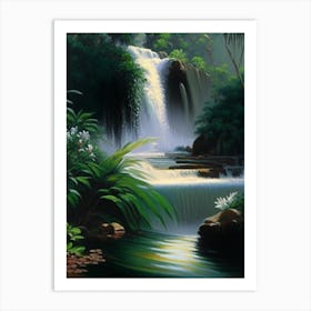 The Meeting Of The Waters, Brazil Peaceful Oil Art  (2) Art Print