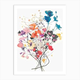 Gypsophila 1 Collage Flower Bouquet Art Print