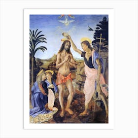 Baptism Of Christ, Leonardo Da Vinci Art Print