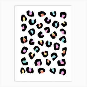 Leopard Print Spots Rainbow Abstract Art Print