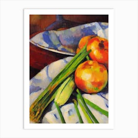 Leek 3 Cezanne Style vegetable Art Print