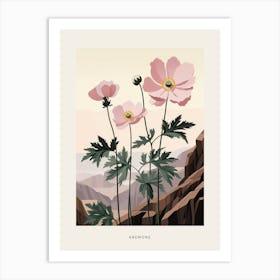 Flower Illustration Anemone 3 Poster Art Print
