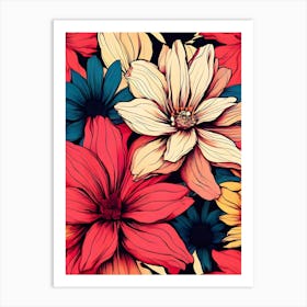 Seamless Floral Pattern 30 Art Print