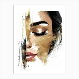 Gold Face Painting 1 Art Print