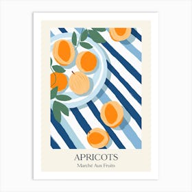 Marche Aux Fruits Poster Apricots Fruit Summer Illustration 2 Art Print