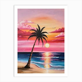 Sunset At The Beach 2 Art Print