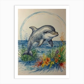 Dolphin In The Water Art Print