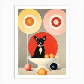 Dog In A Bowl Art Print