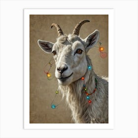 Christmas Goat Art Print